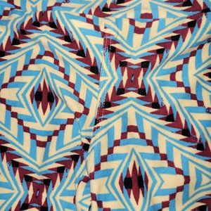 NWT Lularoe Kid's Leggings S/M Blue Maroon Cream